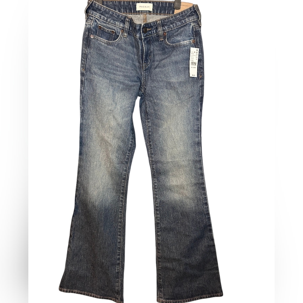 PacSun Jade Low Rise Bootcut Leg Jeans in Classic Blue